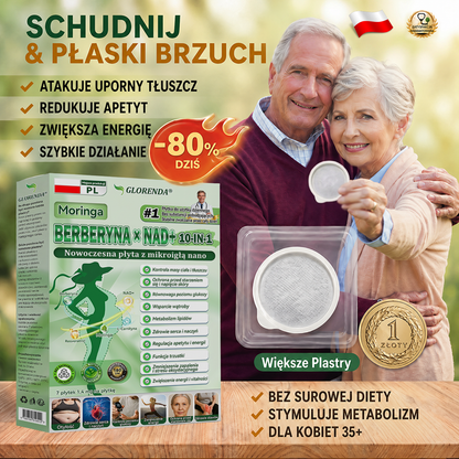 Oficjalny Sklep|☀️Glorenda® Moringa · Berberyna × NAD+ 10-w-1 Zaawansowana Nano Mikronakłuwająca Plaster (tylko raz dziennie, widoczne efekty już po 7 dniach) ✅ Dla osób z otyłością, luźną skórą, cukrzycą, bezdechem sennym, problemami stawowymi i innymi
