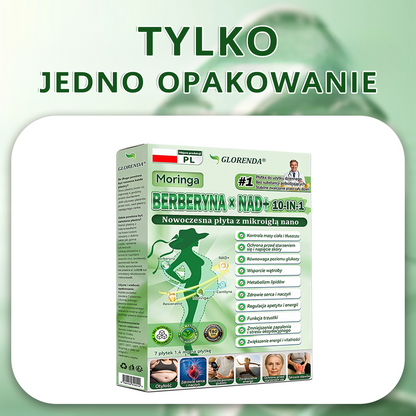 🇵🇱 Oficjalny Sklep|🧺Glorenda® Moringa · Berberyna × NAD+ 10-w-1 Zaawansowana Nano Mikronakłuwająca Plaster (tylko raz dziennie, widoczne efekty już po 7 dniach) ✅ Dla osób z otyłością, luźną skórą, cukrzycą, bezdechem sennym, problemami stawowymi i innymi