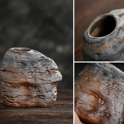 Handmade Classic Brown Table Vase Set