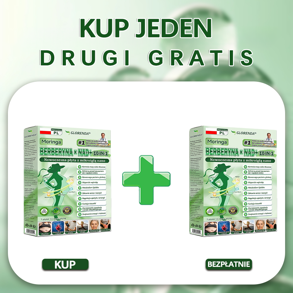 🇵🇱 Oficjalny Sklep|🧺Glorenda® Moringa · Berberyna × NAD+ 10-w-1 Zaawansowana Nano Mikronakłuwająca Plaster (tylko raz dziennie, widoczne efekty już po 7 dniach) ✅ Dla osób z otyłością, luźną skórą, cukrzycą, bezdechem sennym, problemami stawowymi i innymi