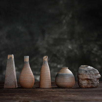 Handmade Classic Brown Table Vase Set