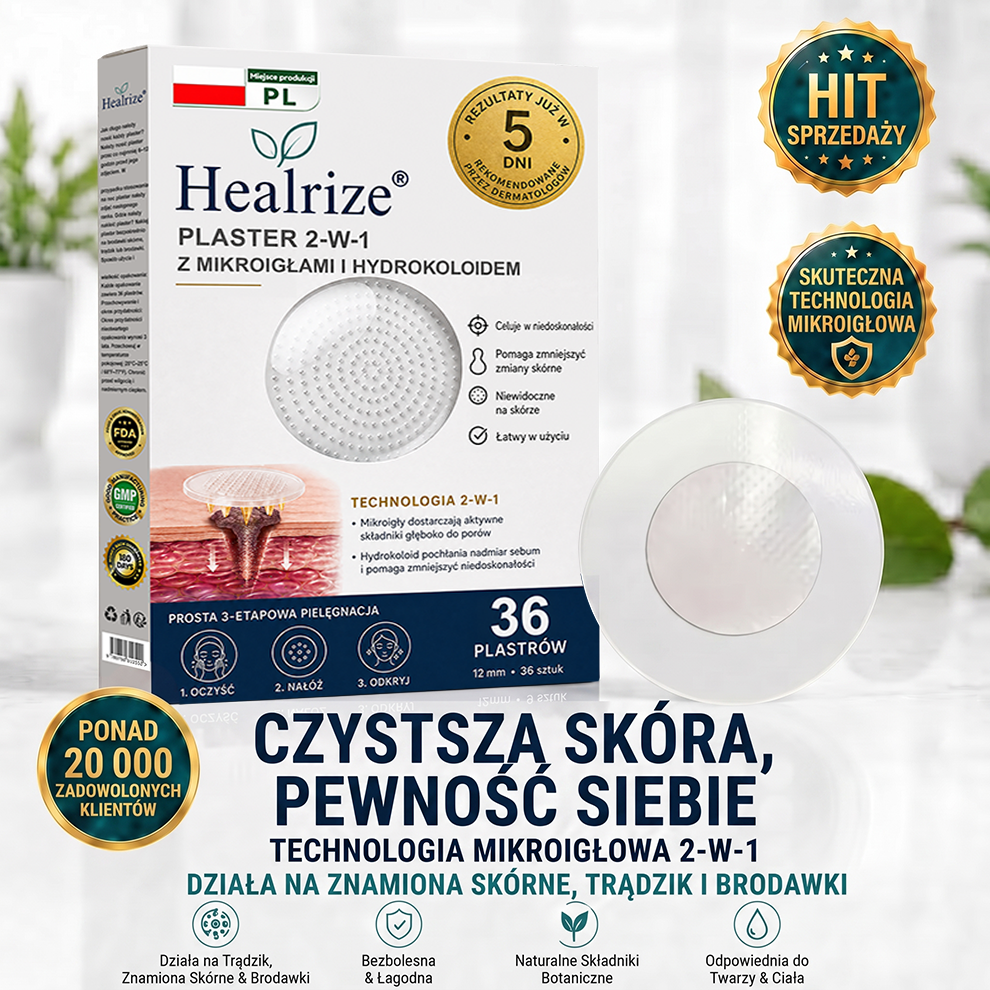 🦚🇵🇱 𝐇𝐞𝒂𝒍𝗿𝗶𝙯𝙚® 2-w-1 Plaster Mikronakłuwający i Hydrokoloidowy 🌿 | Usuwanie wypukłych znamion, trądziku, brodawek płaskich i włókniaków | | Pomaga poprawić wygląd zmarszczek, blizn i niedoskonałości skóry | | Niewidoczne plastry do twarzy i ciała |