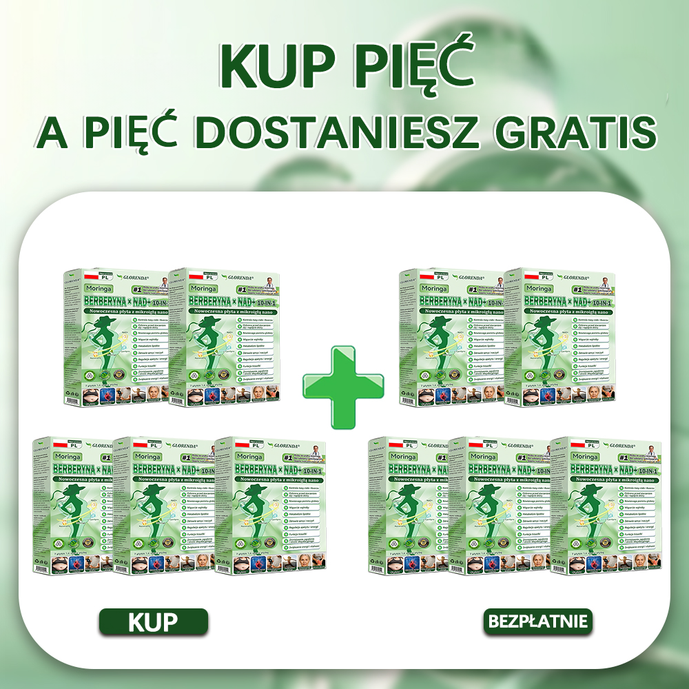 🇵🇱 Oficjalny Sklep|🧺Glorenda® Moringa · Berberyna × NAD+ 10-w-1 Zaawansowana Nano Mikronakłuwająca Plaster (tylko raz dziennie, widoczne efekty już po 7 dniach) ✅ Dla osób z otyłością, luźną skórą, cukrzycą, bezdechem sennym, problemami stawowymi i innymi